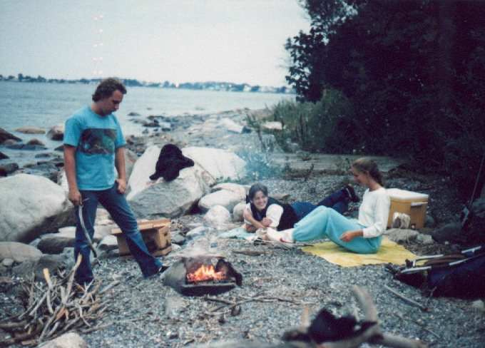Camping on Grape Island, 1991?, (Dann/Diane/Marty)