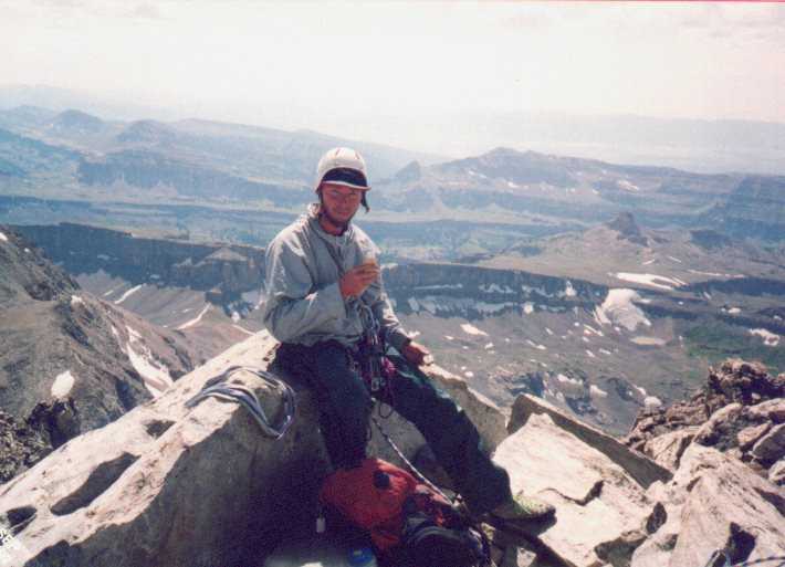 On summit of Middle Teton, Wyoming