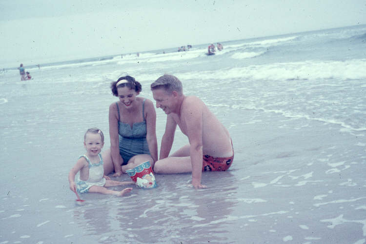 Mom and Dad at Datona Beach, 1956