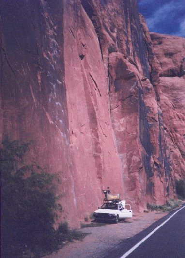 Rock Climbing; Spider Wall just outside Moab, Utah