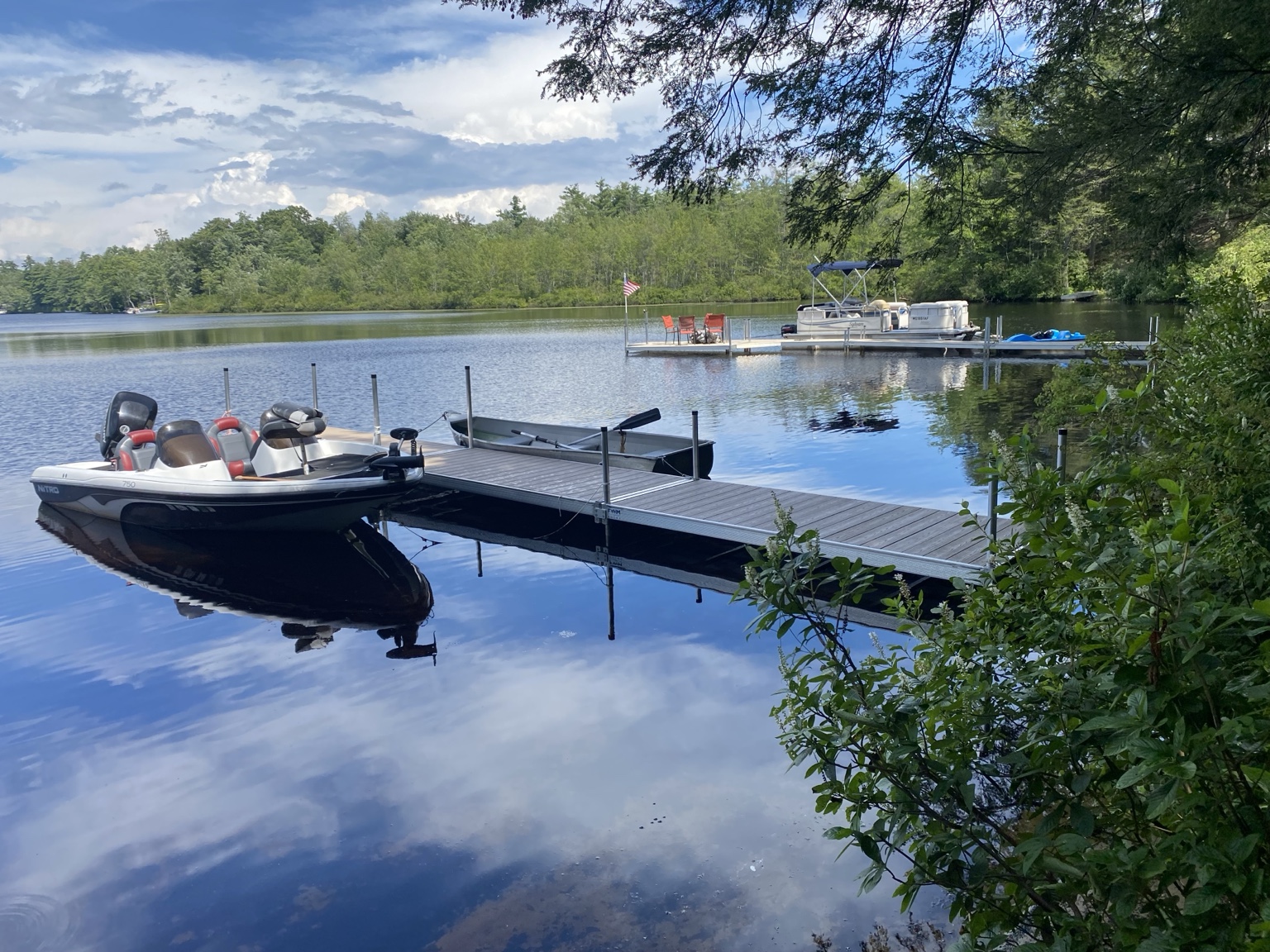 Boats and docks on Billy Ward Pond