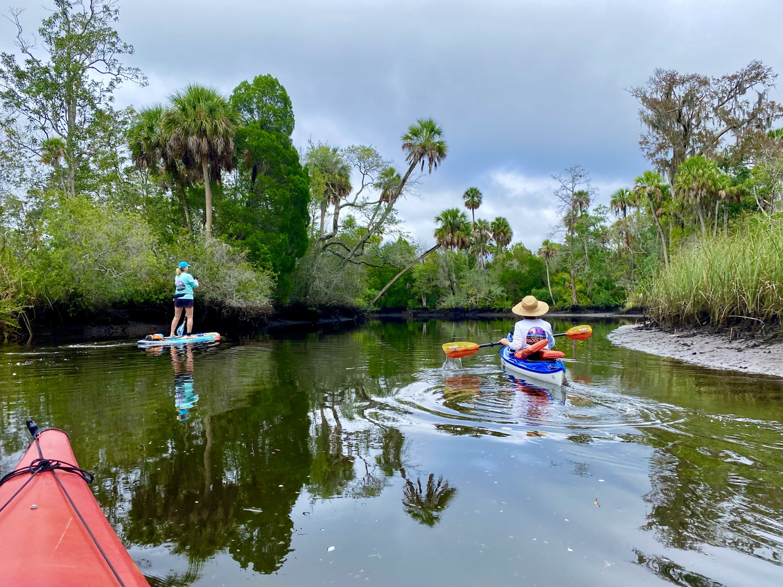 A quiet group stretch through the preserve, with plenty of room to slow down and enjoy it.