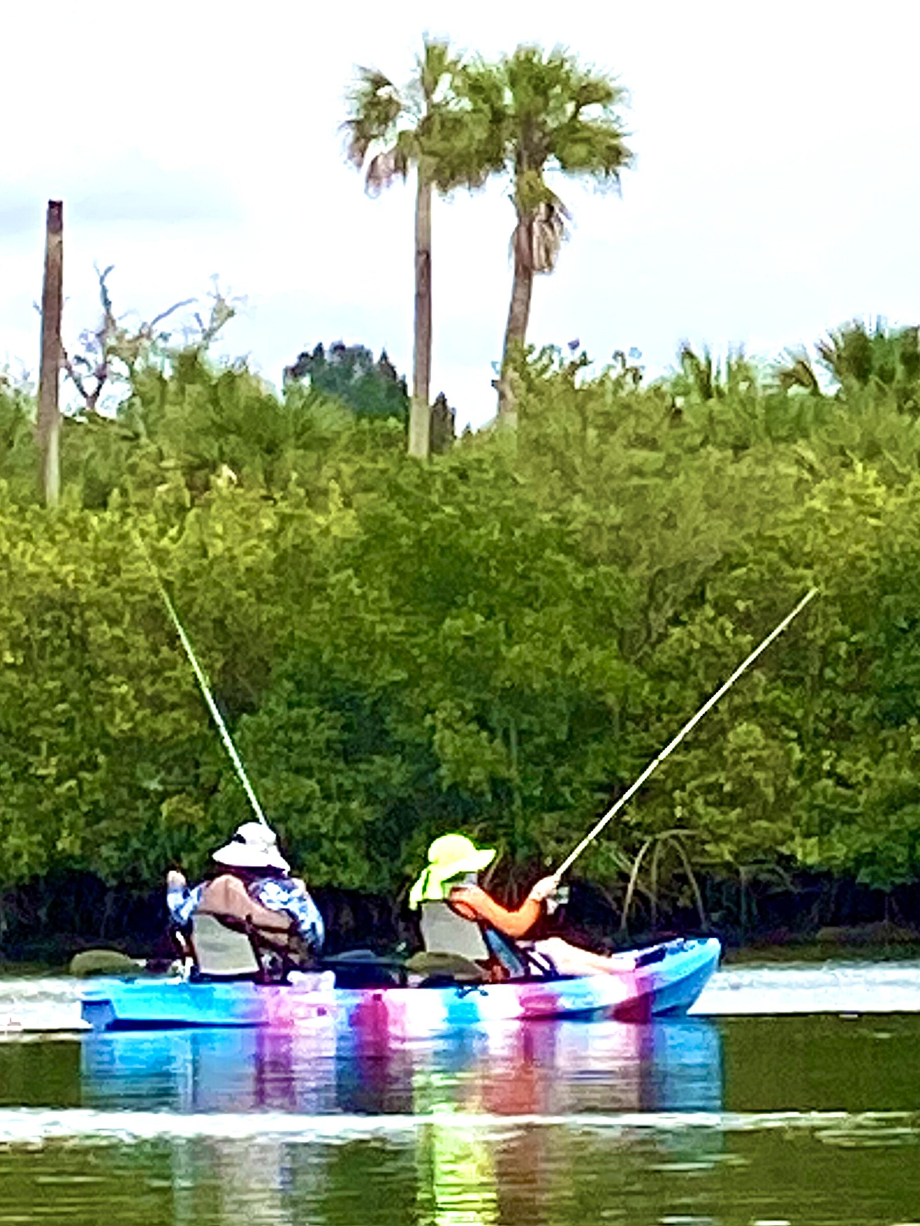 Anglers enjoying the protected coastal water