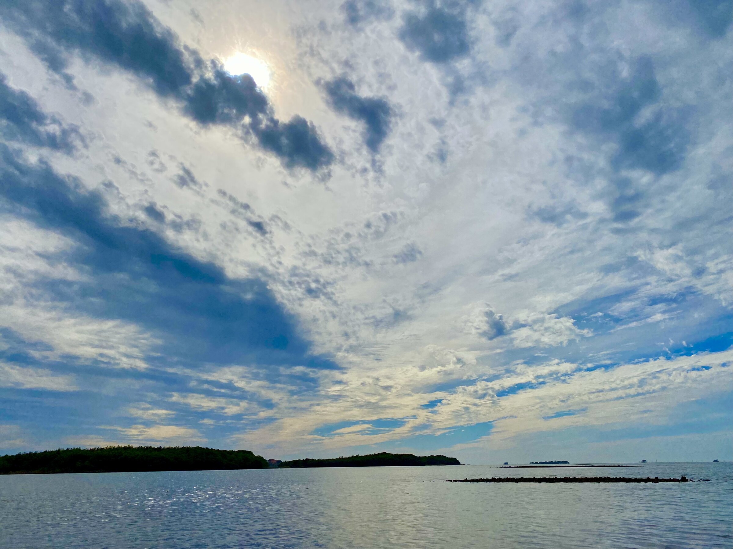 Patterned clouds above the open salt marsh