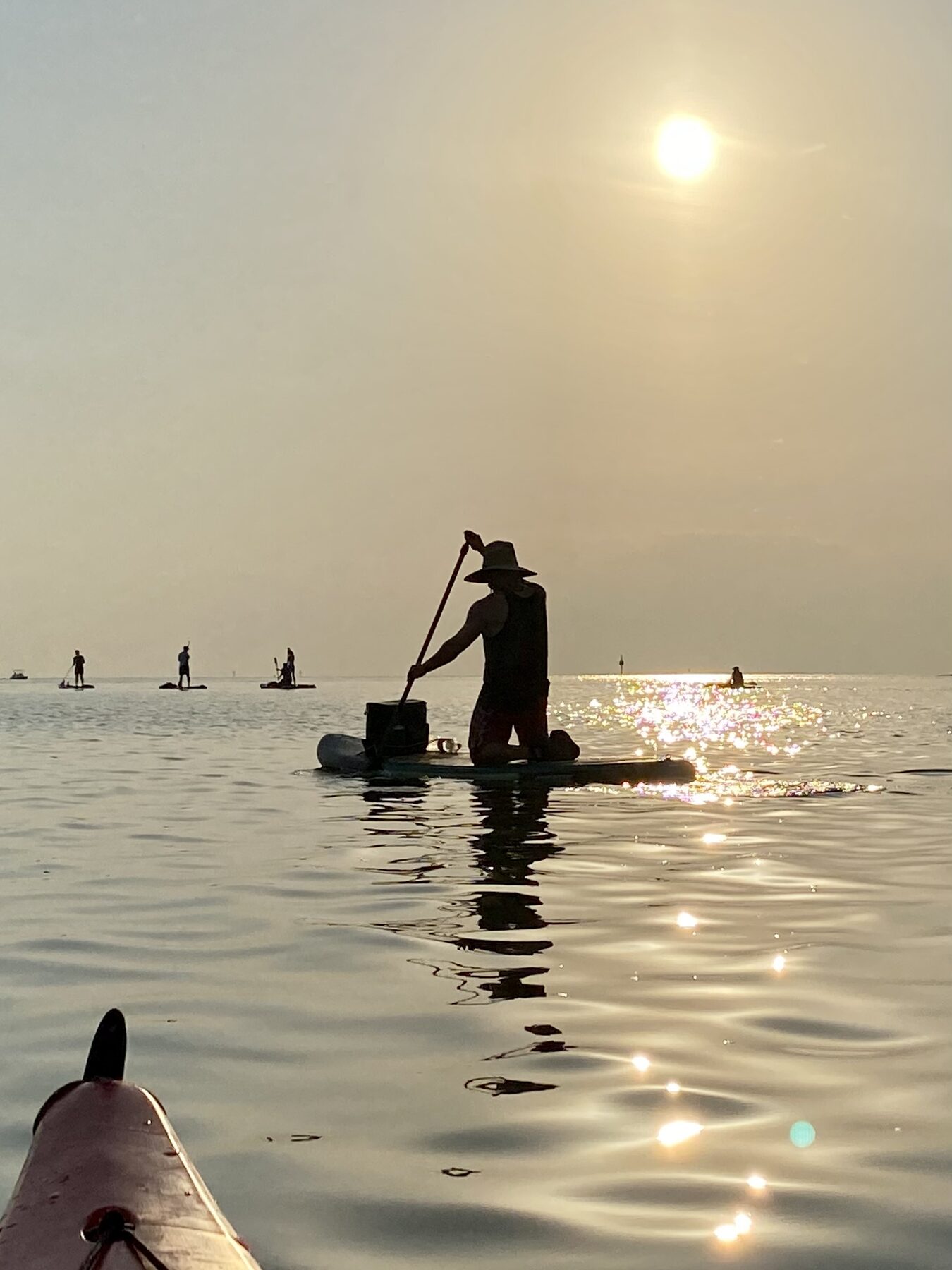Paddleboarder silhouette