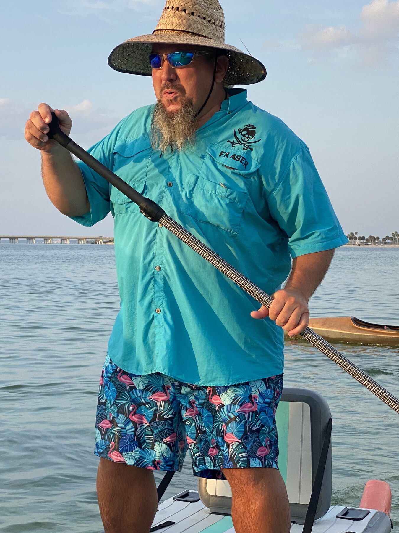 Paddler with board