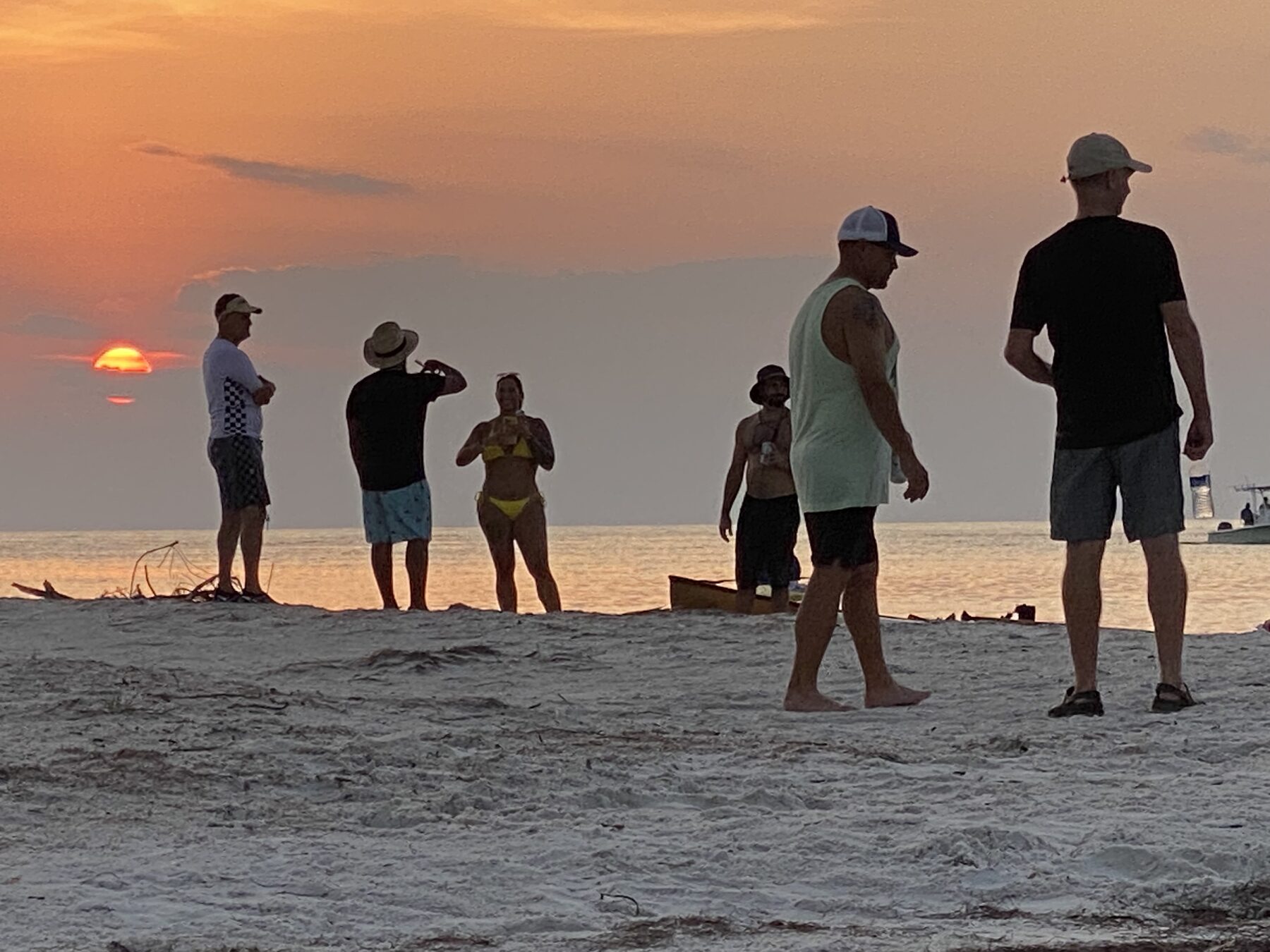 Sunset beach scene