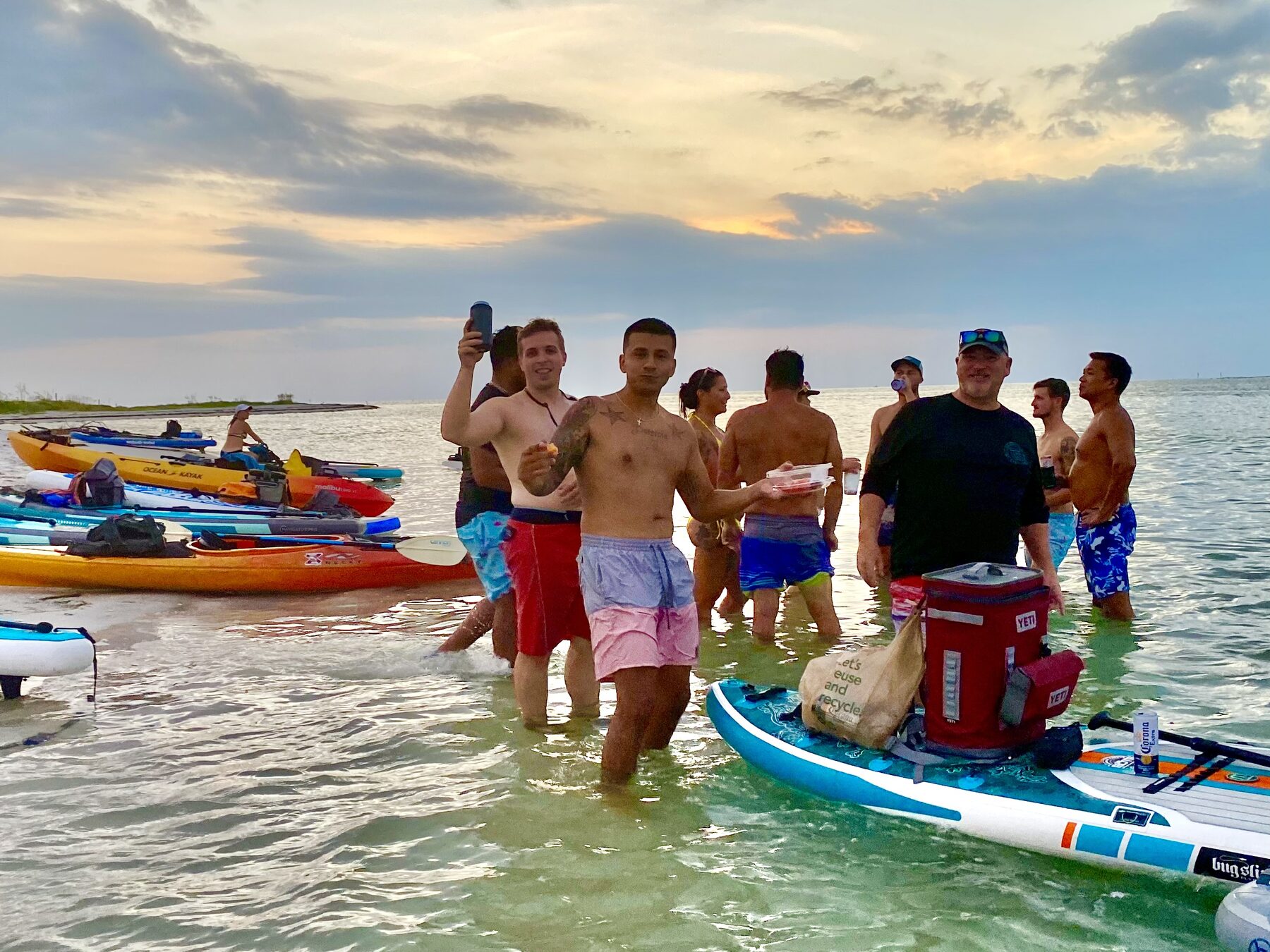 Group and kayaks