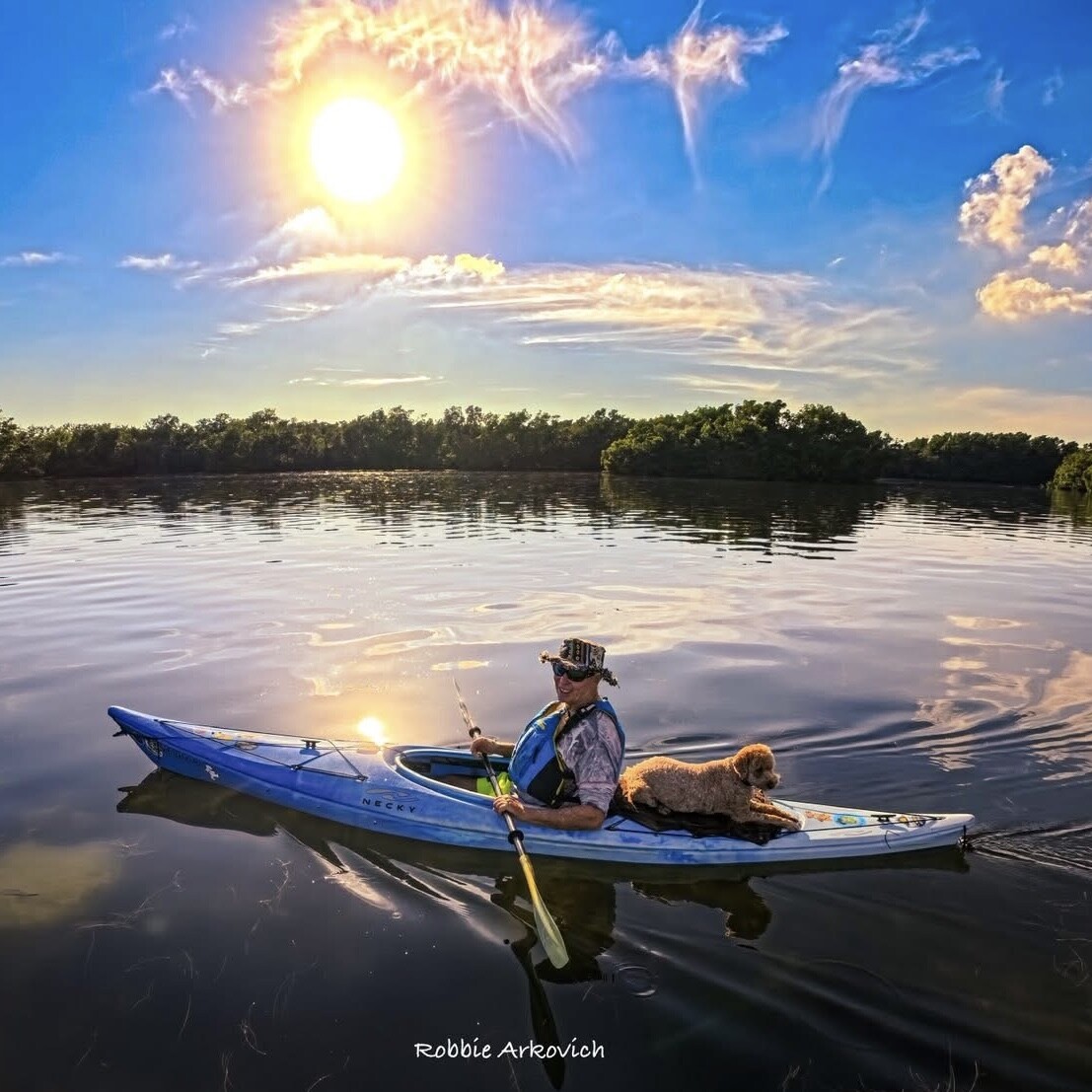 Buddyboy riding in the kayak