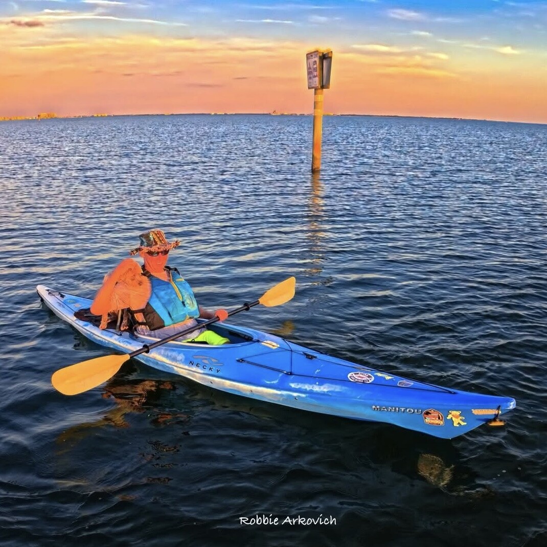 Robbie paddling in the evening