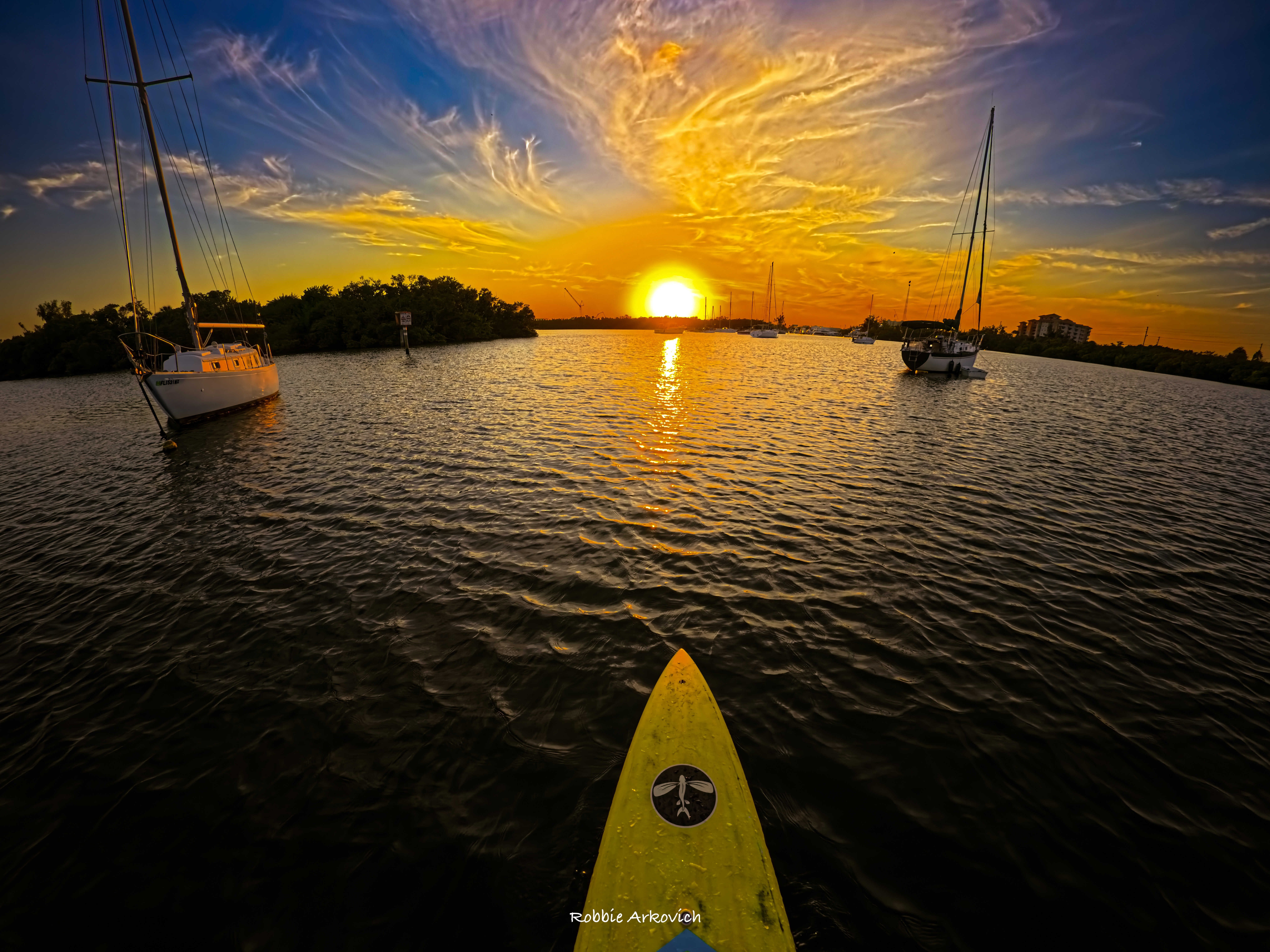 Wide view of Robbie at sunset