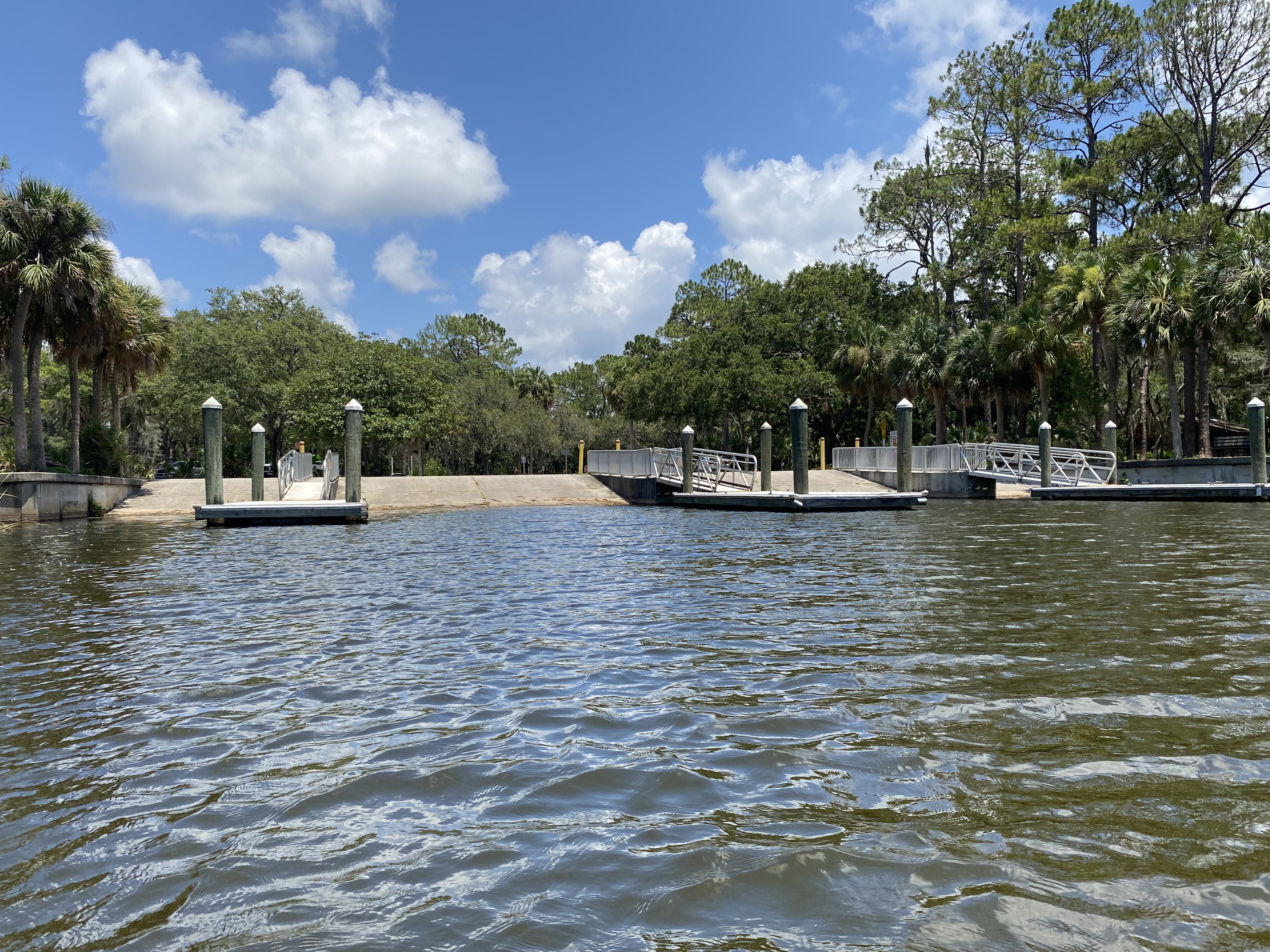 The launch area at John Chestnut Sr. Park, where the Brooker Creek paddle begins on Lake Tarpon.