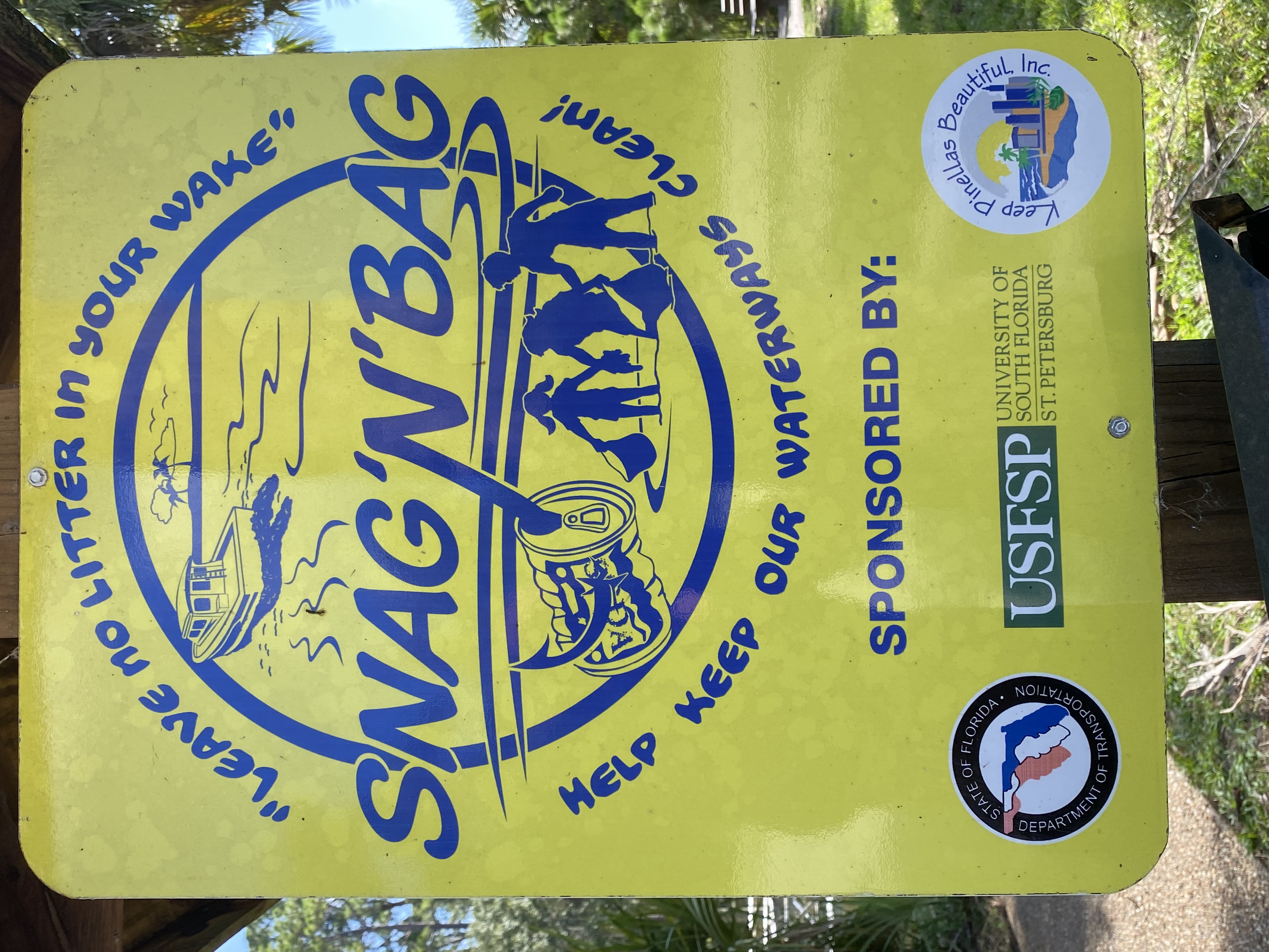 A colorful local waterway sign photographed near the end of the June paddle.