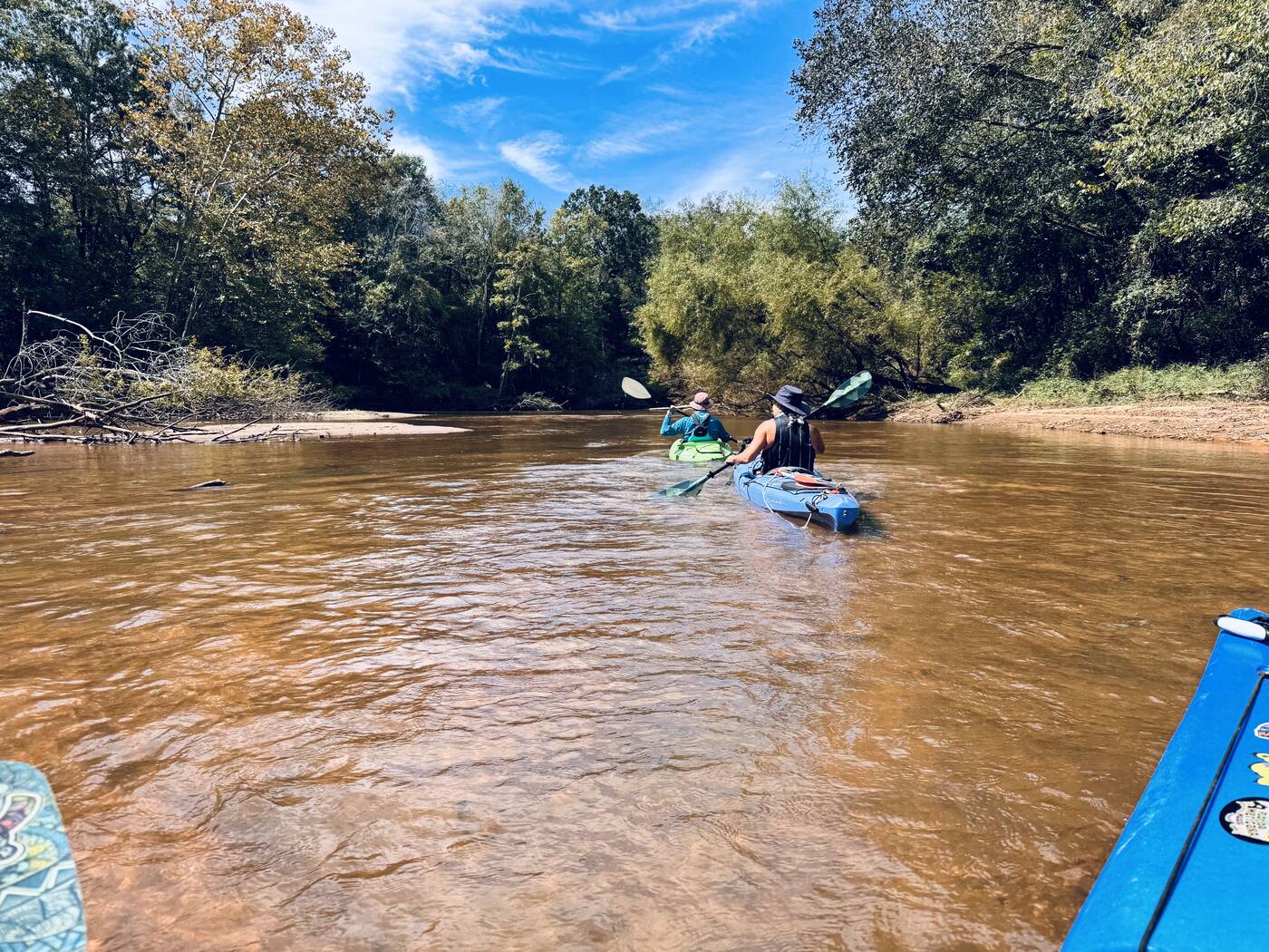 The RockADock flotilla moving downriver