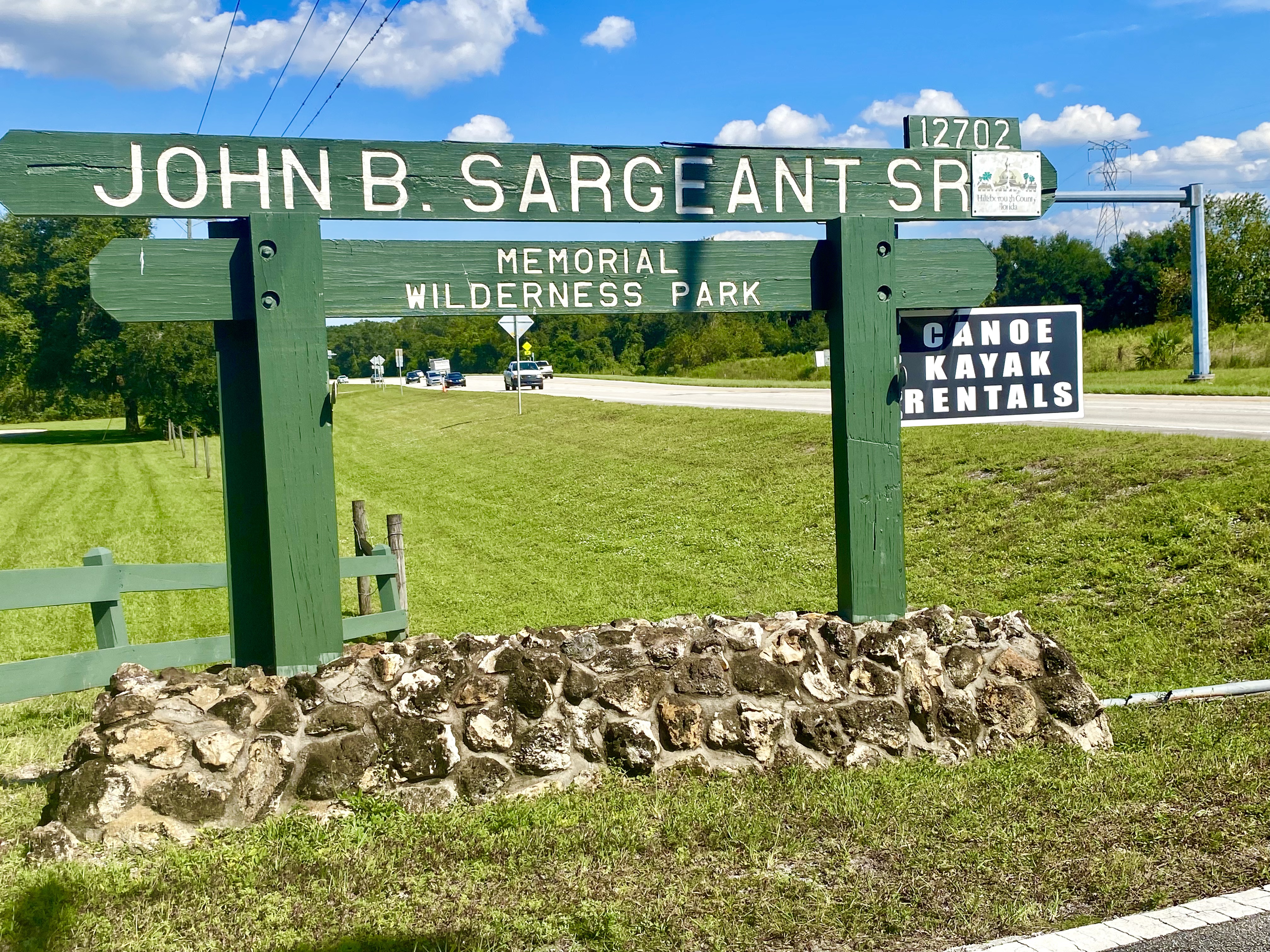 John B. Sargeant Sr. Memorial Wilderness Park sign