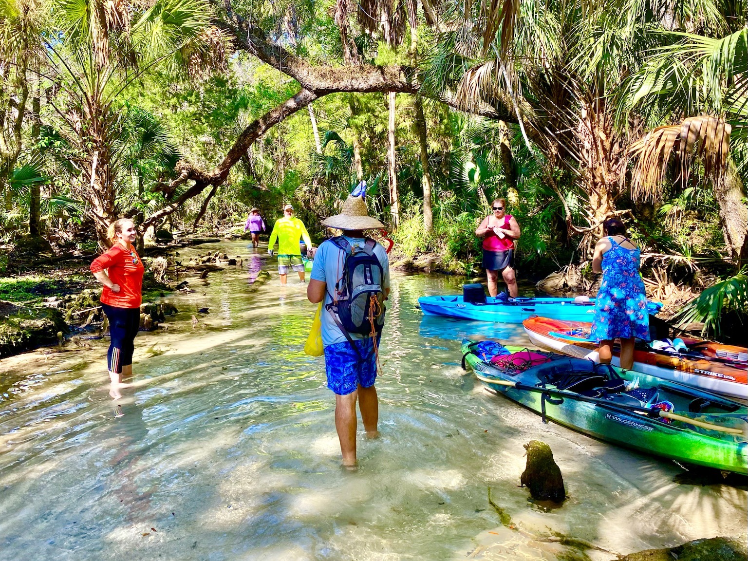 A shaded stop in the cool spring water—one of the pleasures of paddling the Chaz in warm weather.