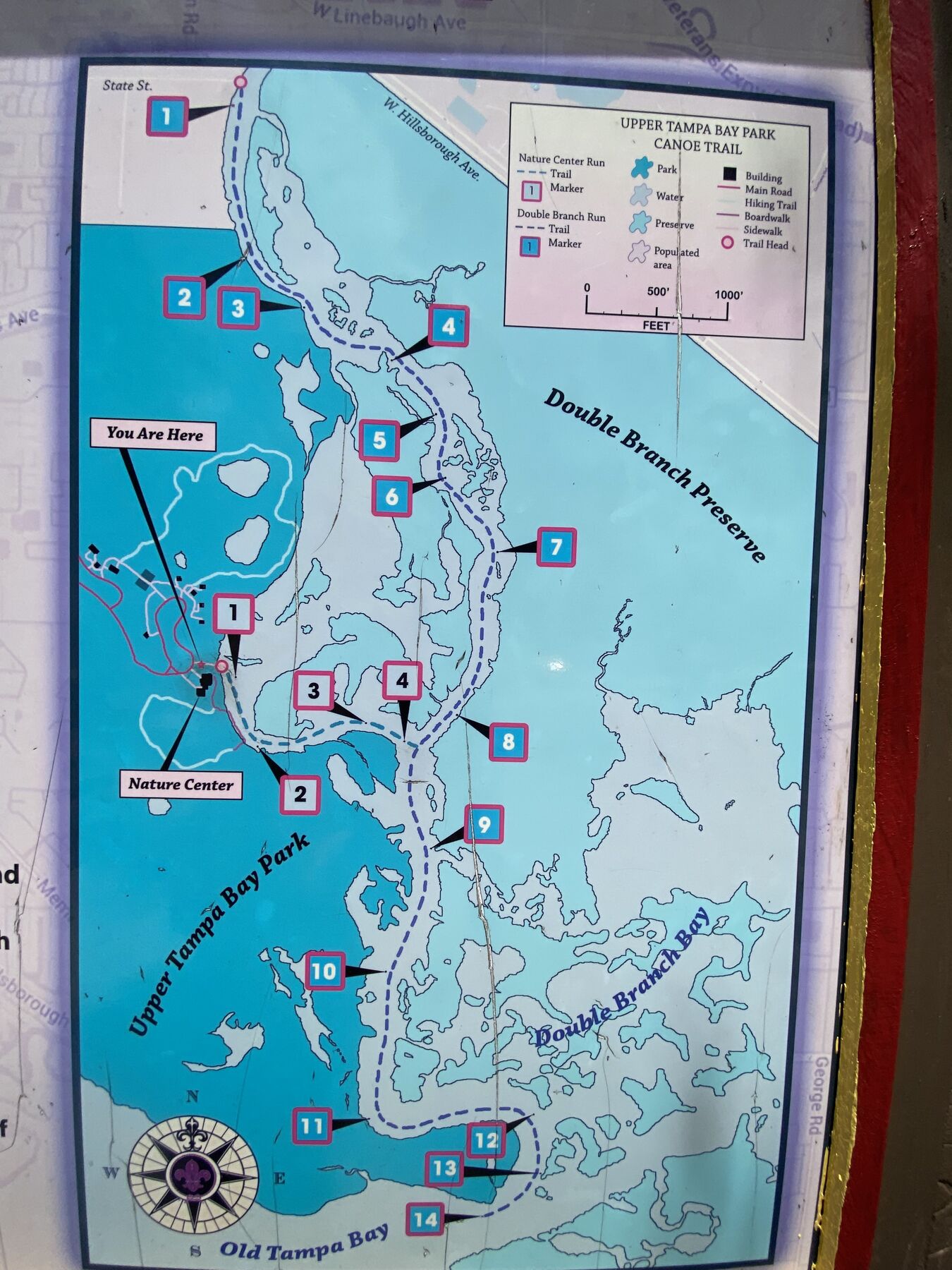 Map of the Upper Tampa Bay canoe trail