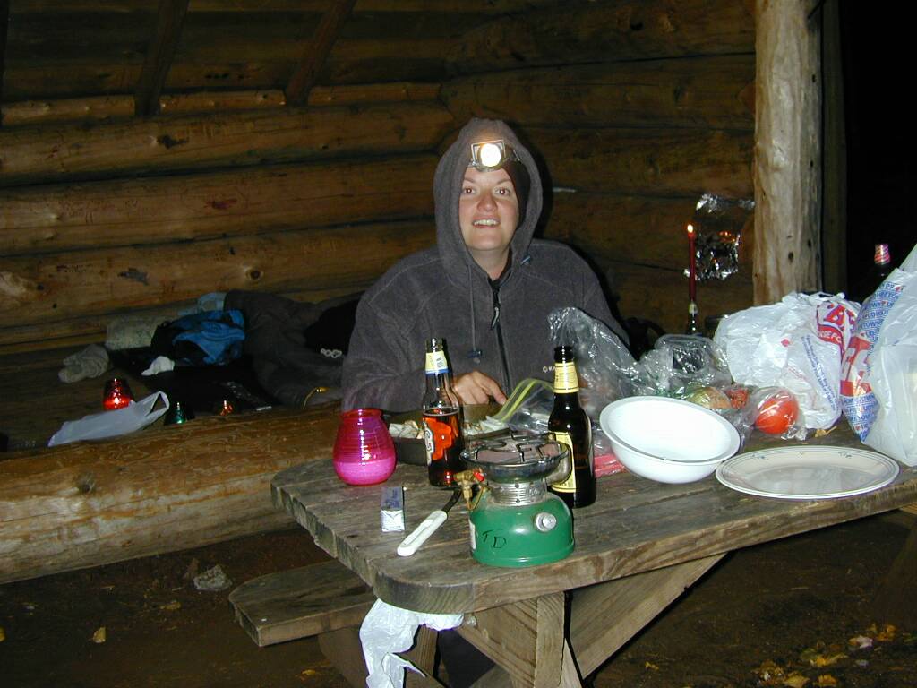 Julie during our Adirondack Mountains lean-to trip.
