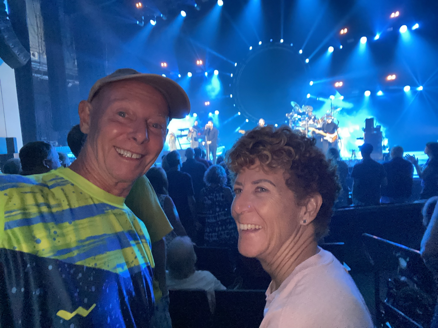 Another concert memory, this time under brilliant blue lights.
