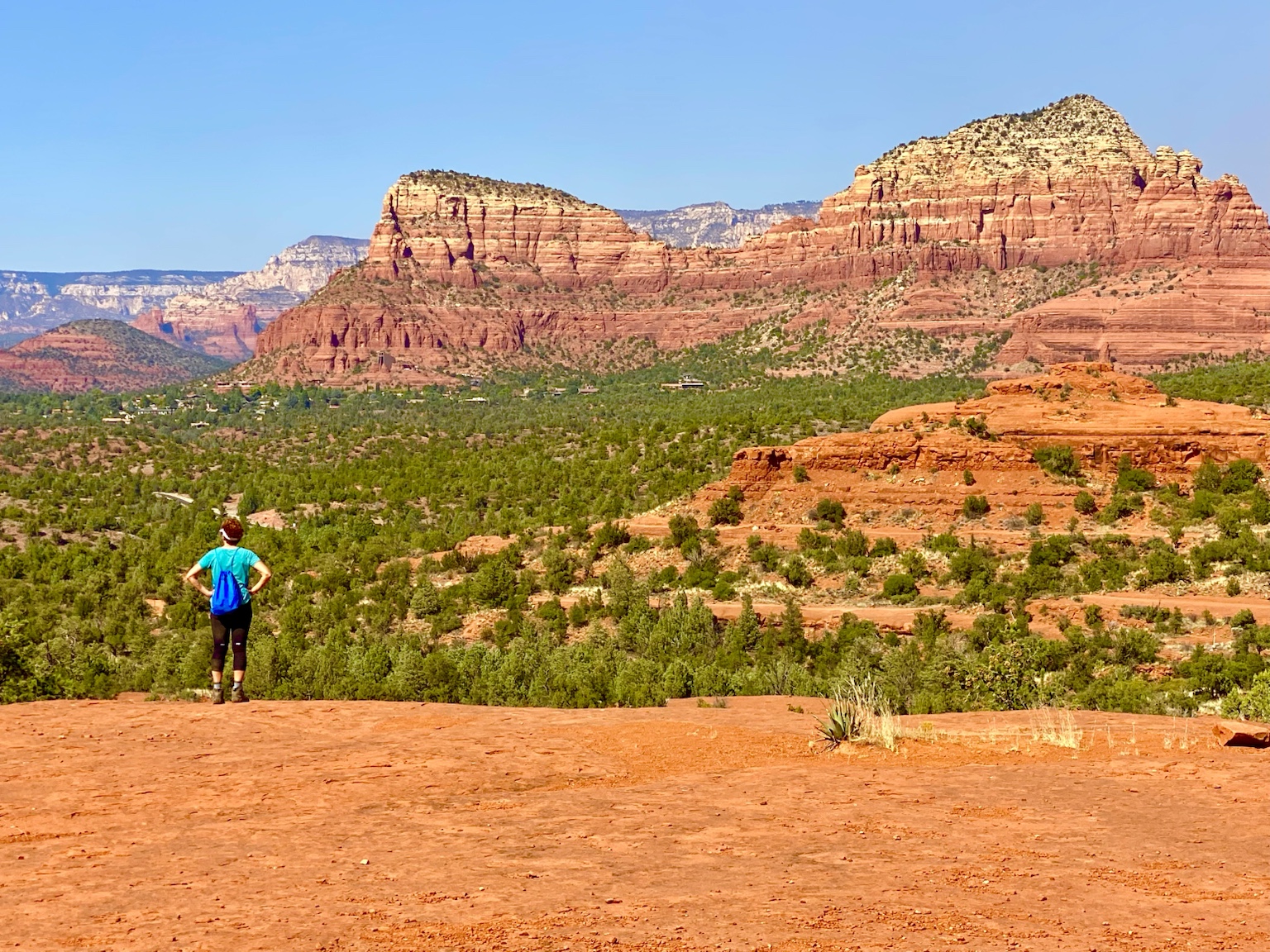 Kym takes in a sweeping red-rock landscape near Sedona.
