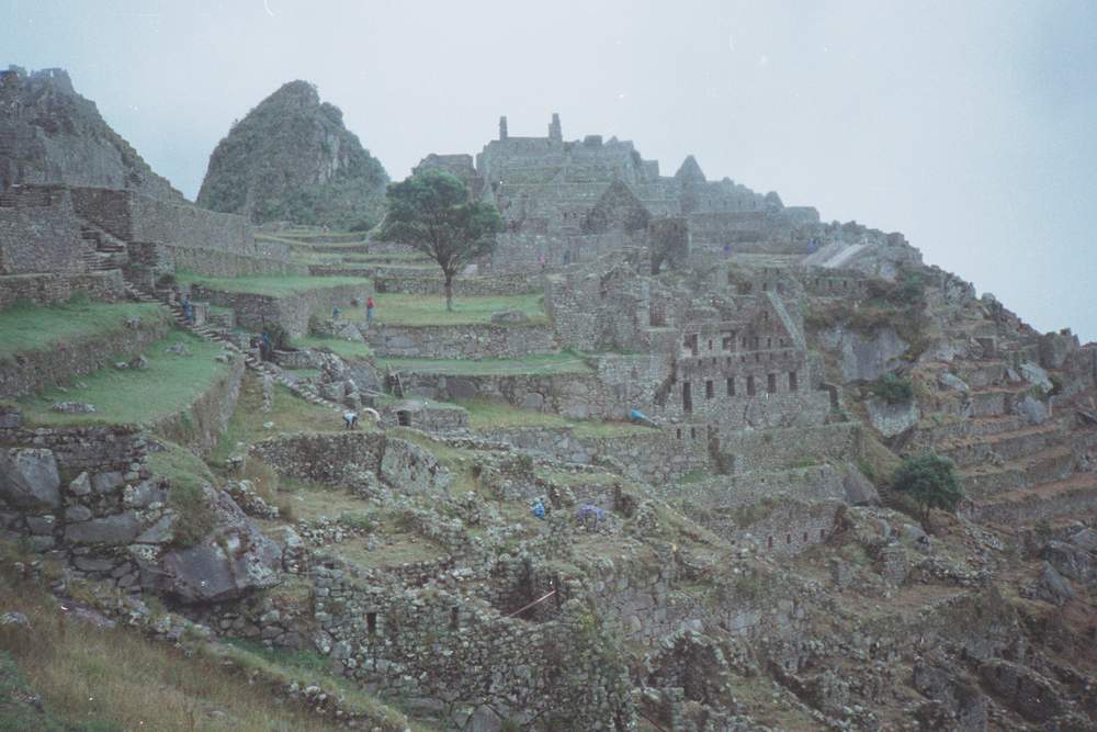 Machu Picchu ruins after the long journey through Peru