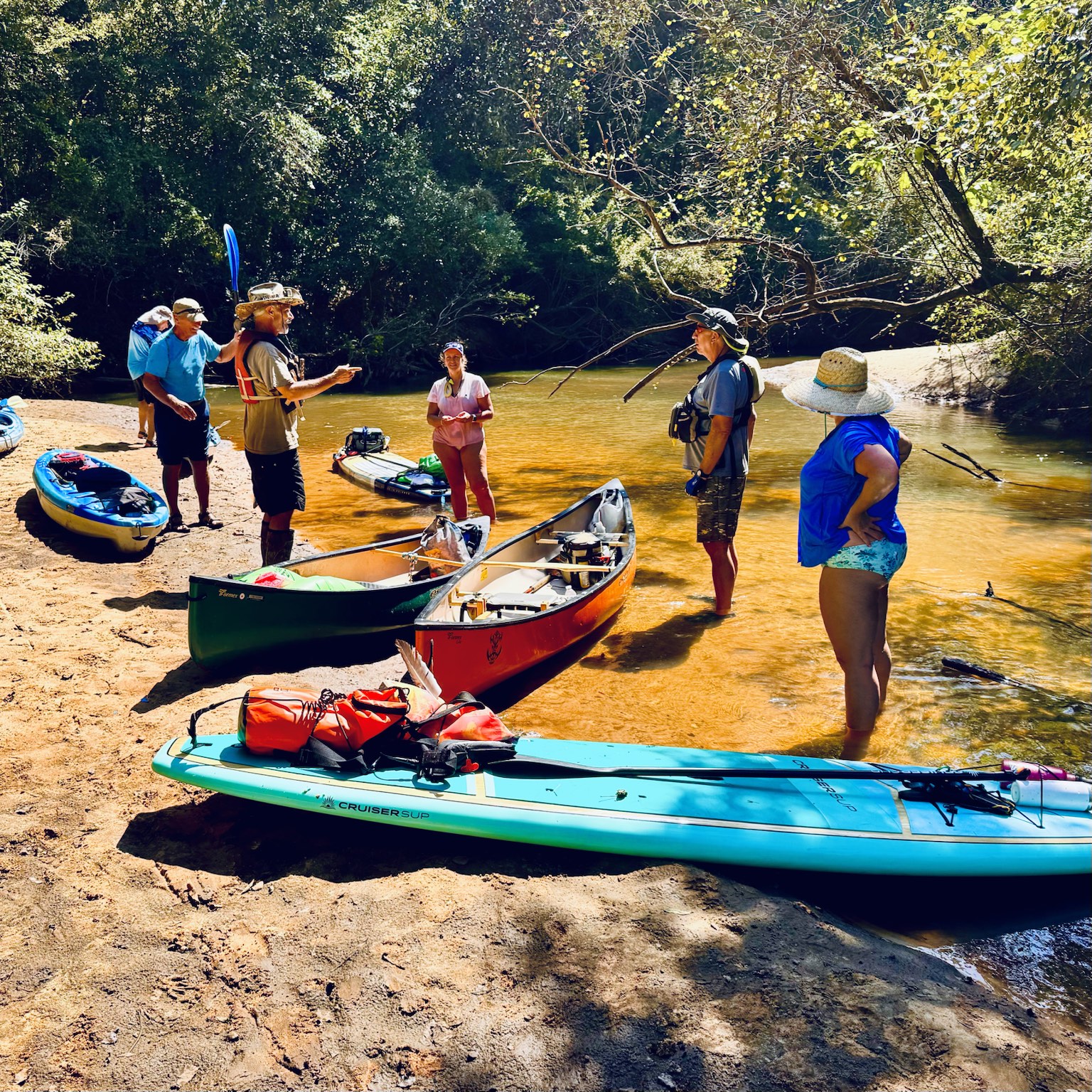 Group discussing the route